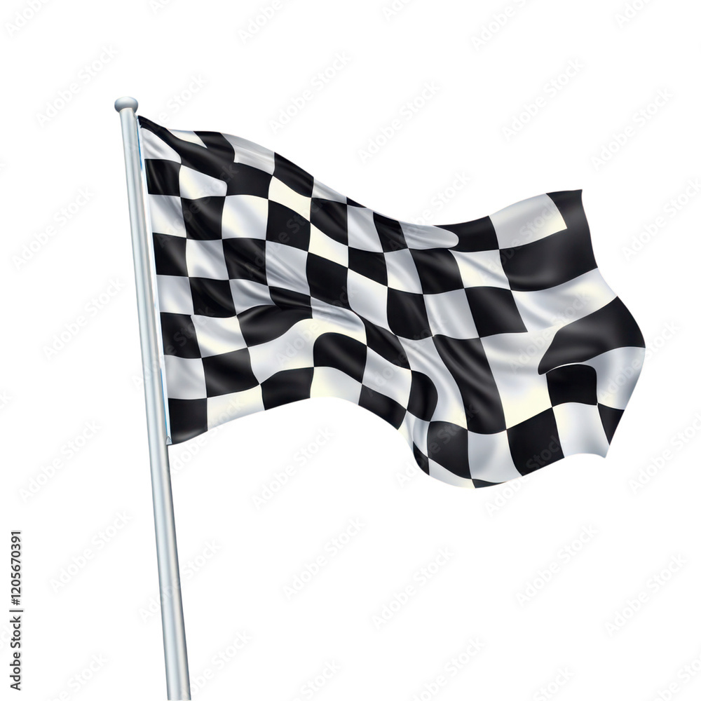 Fototapeta premium Checkered Flag Waving in the Air