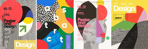 Poster, Abstract art and design. Trendy abstract vector posters with nature geometric nature, shapes, portrait, landscape and modern typography. Perfect for backgrounds, creative projects, and contem