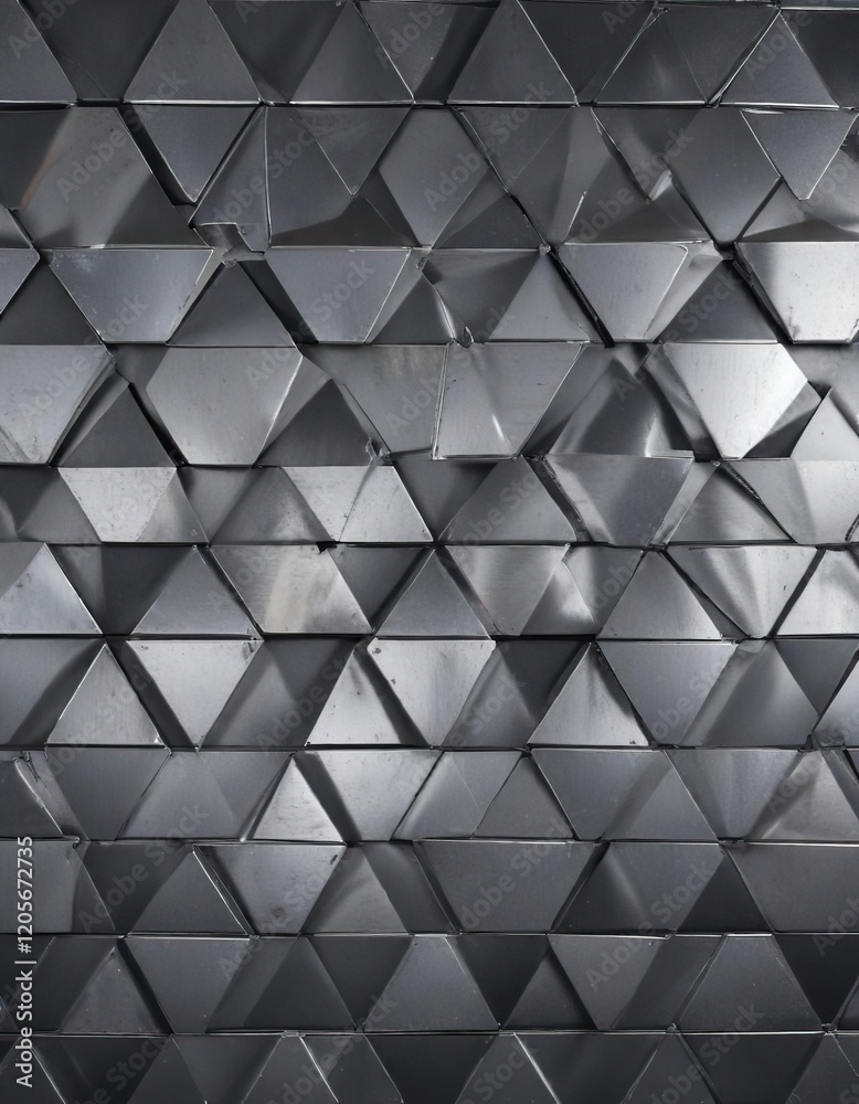 Close up of diamond-shaped metal tiles in a seamless pattern, texture, backdrop, steel Close up of diamond-shaped metal tiles in a seamless pattern, texture, backdrop, steel