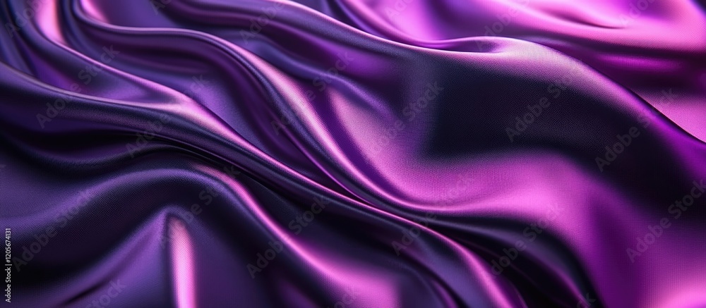 Deep Purple Silk Fabric Draped in Soft Waves