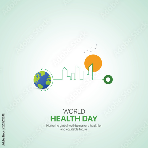 World Health Day. World Health Day creative ads design April 7. social media poster, vector, 3D illustration. 