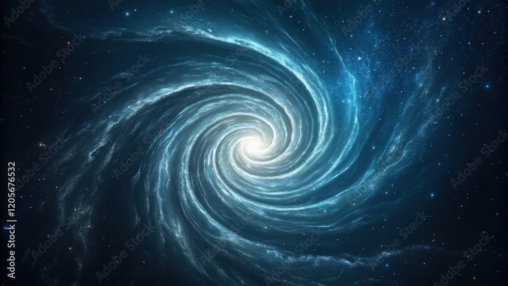 Swirling Blue Wormhole Converging Towards Bright Center in Dark Space Swirling Blue Wormhole Converging Towards Bright Center in Dark Space