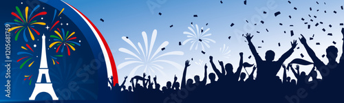 BANNIÈRE D'AMBIANCE FESTIVE POUR PARIS