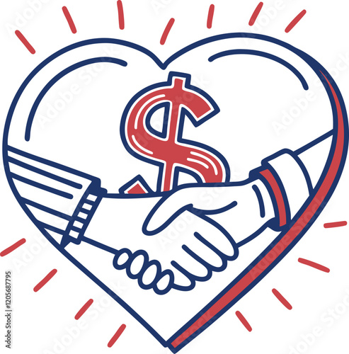 handshake and money