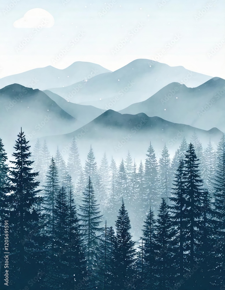 Obraz premium winter mountain landscape with snow