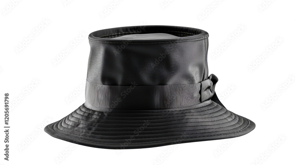 Black bucket hat on transparent background Black bucket hat on transparent background