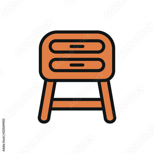 Side table icon represents functionality and home decor, perfect for furniture designs, interior design themes, and household illustrations.