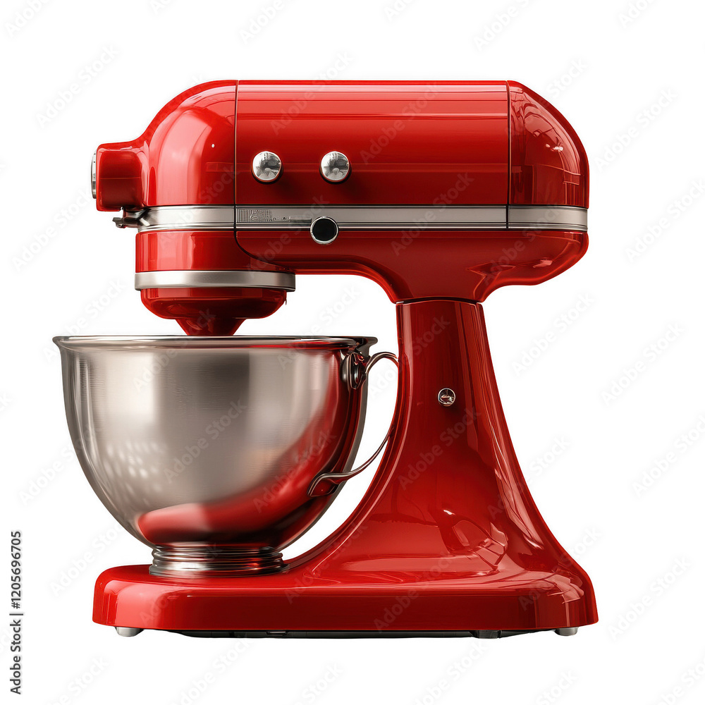 red mixer with a bowl isolated on transparent background red mixer with a bowl isolated on transparent background
