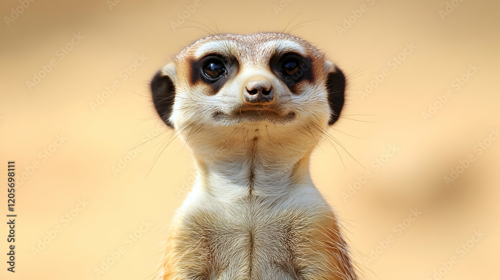 Fototapeta premium Charming Meerkat with Expressive Face Captured in Desert Setting