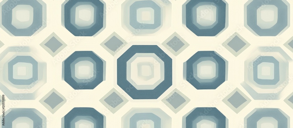 Subtle geometric pattern with light blue and gray hexagonal shapes on a beige background Subtle geometric pattern with light blue and gray hexagonal shapes on a beige background