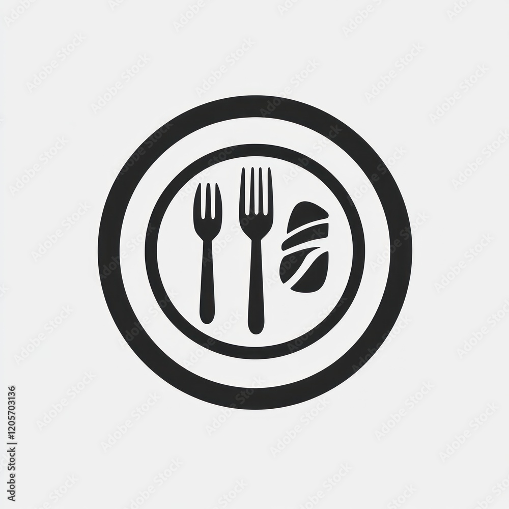 Simple food icon plate, forks, food. Restaurant menu design Simple food icon plate, forks, food. Restaurant menu design
