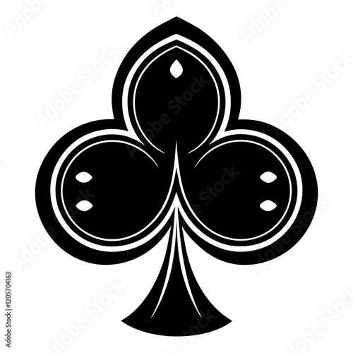  Playing cards club symbol vector on white background