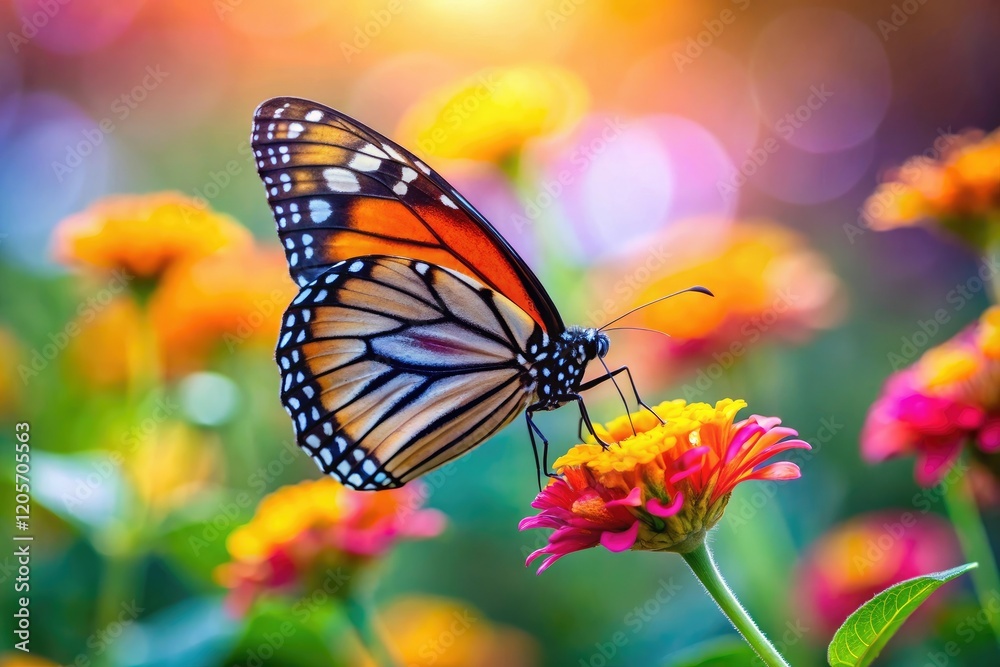 A close-up shot of a butterfly perched on a colorful flower, with a blurred background, insects on flowers, insects, color photography, macro photography A close-up shot of a butterfly perched on a colorful flower, with a blurred background, insects on flowers, insects, color photography, macro photography