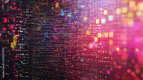 Colorful Abstract Digital Background with Bright Particle Effects