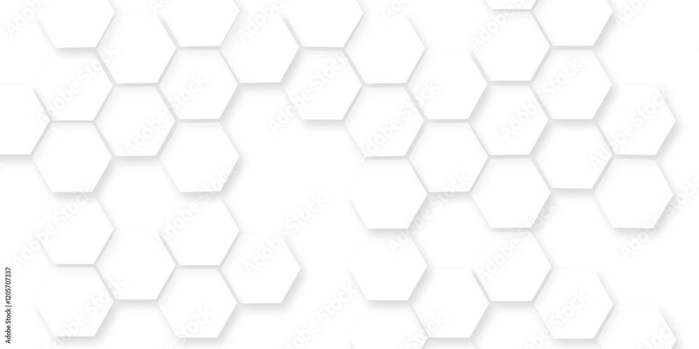 Abstract white hexagon background,Seamless pattern with hexagon. Hexagonal white hexagons honeycomb wallpaper.Abstract white hexagon concept background, soft white background.