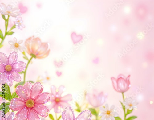 Background of little flower and heart
