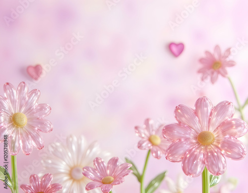 Background of little flower and heart