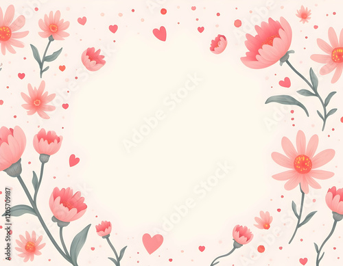 Background of little flower and heart