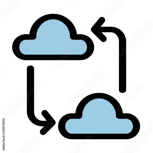 Cloud computing symbol - Cloud computing, cloud infrastructure, technology and network icon.