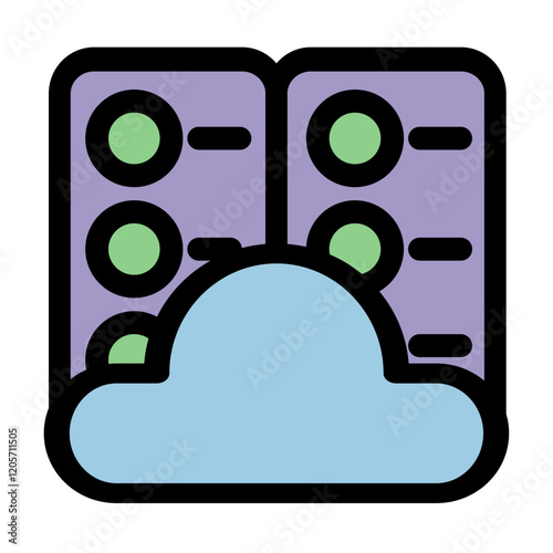 Cloud computing symbol - Cloud computing, cloud infrastructure, technology and network icon.