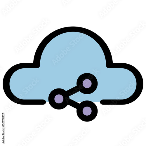 Cloud computing symbol - Cloud computing, cloud infrastructure, technology and network icon.