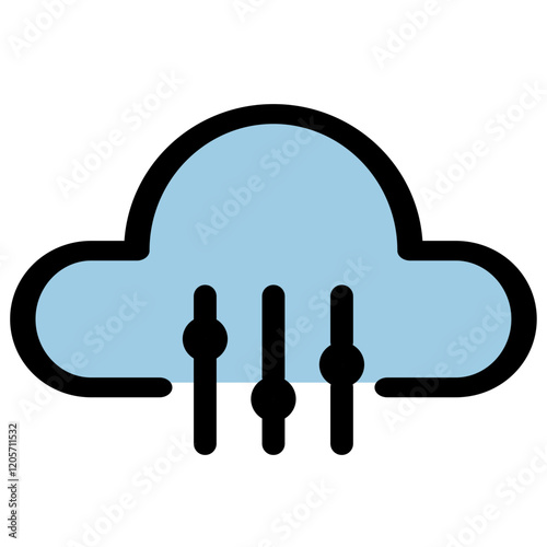 Cloud computing symbol - Cloud computing, cloud infrastructure, technology and network icon.