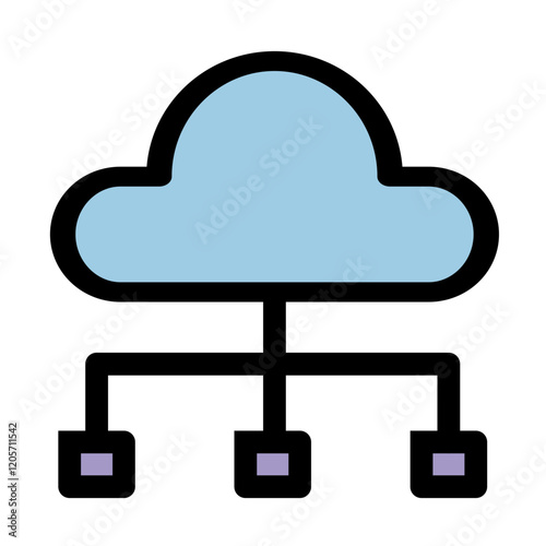 Cloud computing symbol - Cloud computing, cloud infrastructure, technology and network icon.