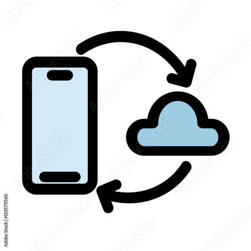 Cloud computing symbol - Cloud computing, cloud infrastructure, technology and network icon.