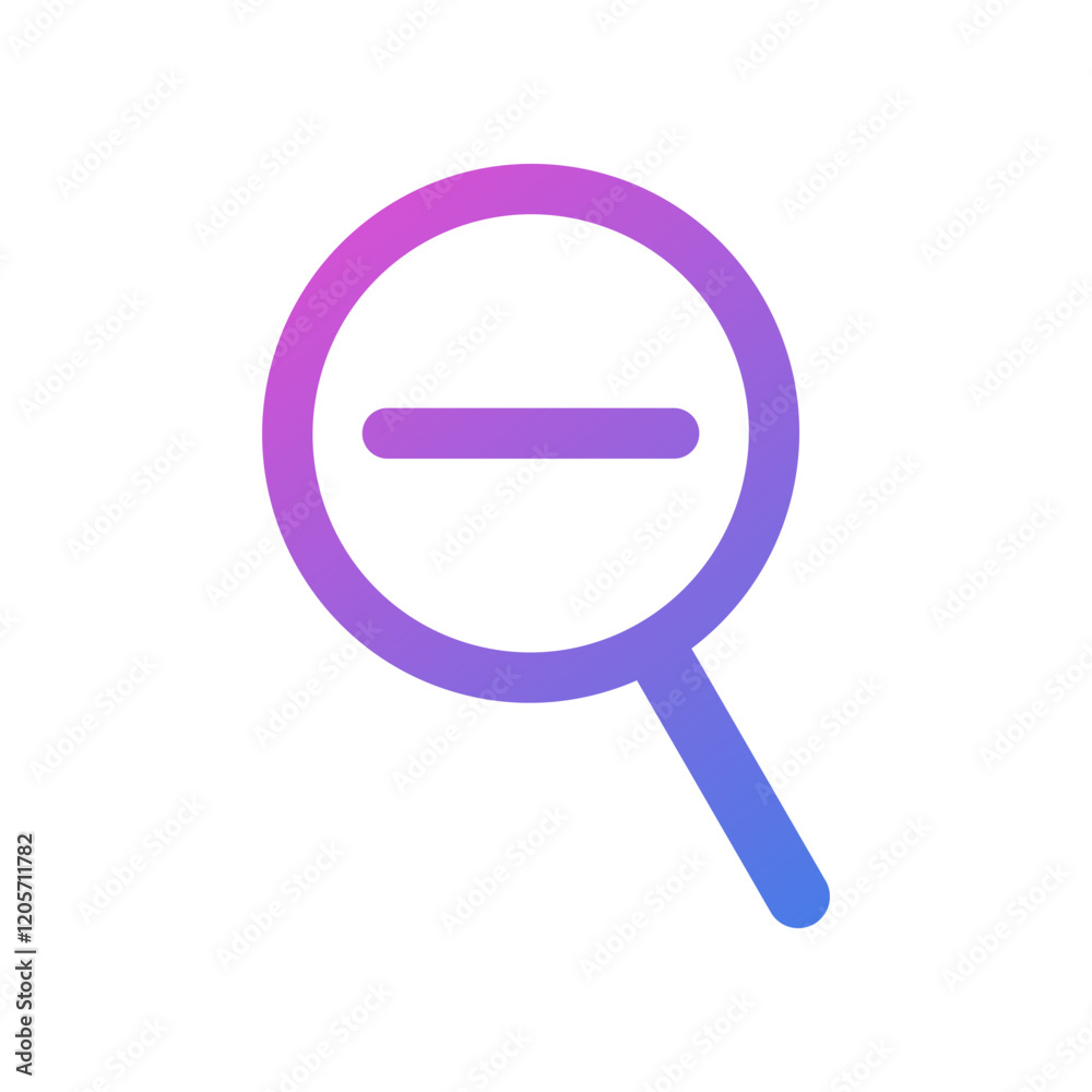 A zoom out or minus lens vector icon found on elements of a website or mobile app, the symbol reduces the design outline. A zoom out or minus lens vector icon found on elements of a website or mobile app, the symbol reduces the design outline.