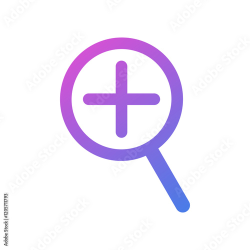 Object magnifier vector icon, flat design magnifying glass symbol.