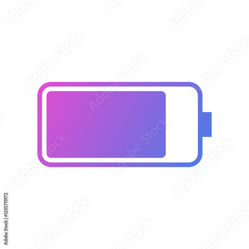 Battery vector icon, battery symbol slightly reduced flat design.