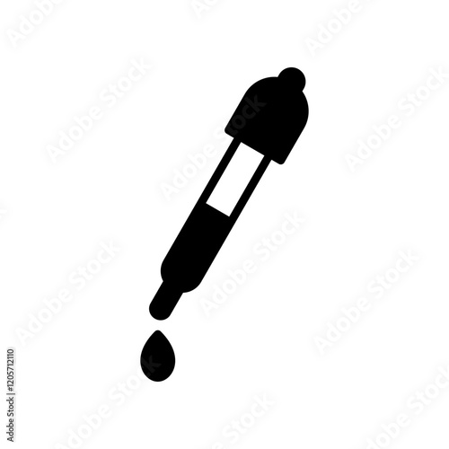 Dropper vector icon, medicine dropper or beauty dropper flat design symbol.