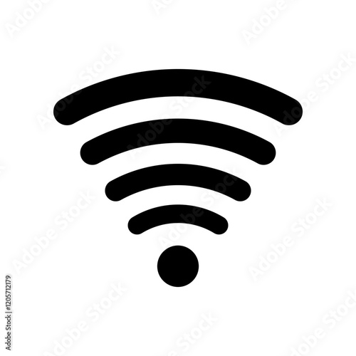 WI-FI signal vector icon, full network flat design application symbol.