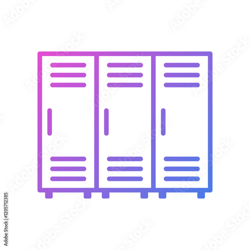 Locker vector icon, school shelf symbol flat design.