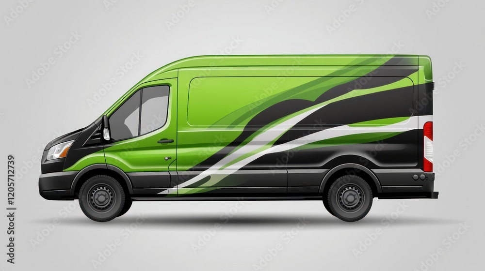 Green black van design studio mockup