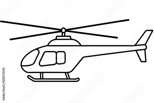 Helicopter Vector Illustration on White Background