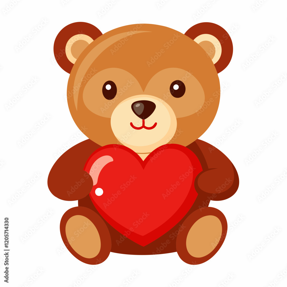 Teddy Bear Holding a Heart vector illustration white background Teddy Bear Holding a Heart vector illustration white background