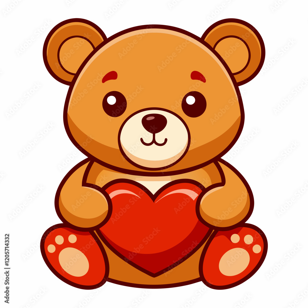 Teddy Bear Holding a Heart vector illustration white background Teddy Bear Holding a Heart vector illustration white background