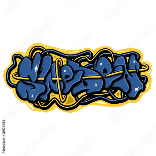 sweden country flag in graffiti art style