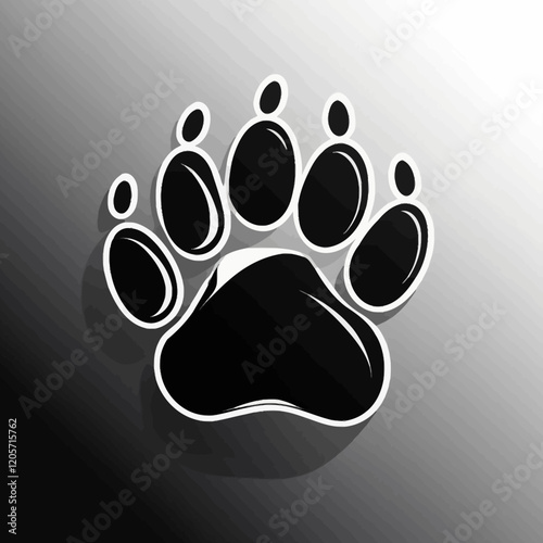 Cat or dog paw icon. Paw icon. Dog, cat paw icon. Zoo, vet logo element. Vector illustration.