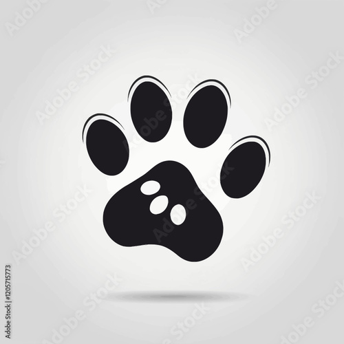 Cat or dog paw icon. Paw icon. Dog, cat paw icon. Zoo, vet logo element. Vector illustration. photo