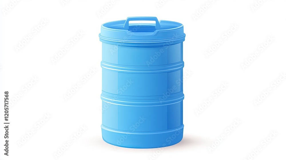 A plastic cistern designed for water storage and preservation, illustrated as a vector on a white background A plastic cistern designed for water storage and preservation, illustrated as a vector on a white background