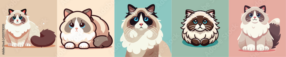 Vector collection of cute cats Vector collection of cute cats