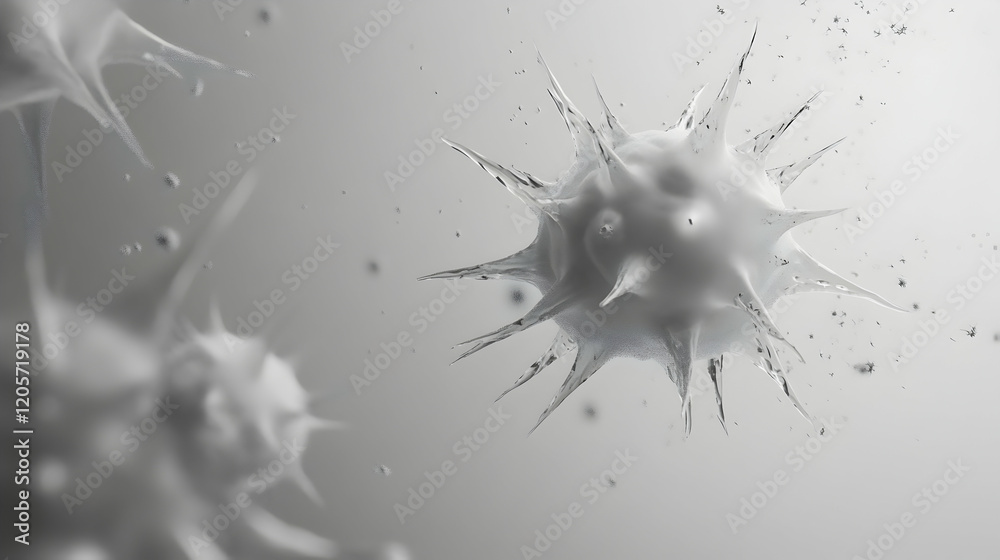 Obraz premium Close-Up View of Abstract Microbes in a Scientific Background
