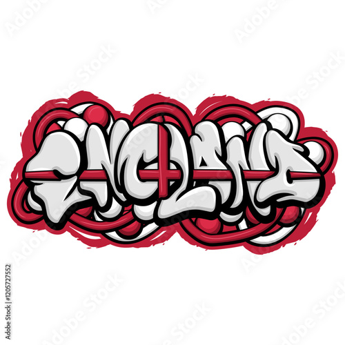 england country flag in graffiti art style