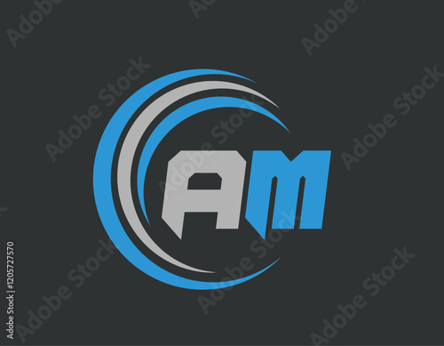 Abstract Letter AM logo Design. AM Initial Logo design Monogram for business and company.AM logo, AM letter logo design.