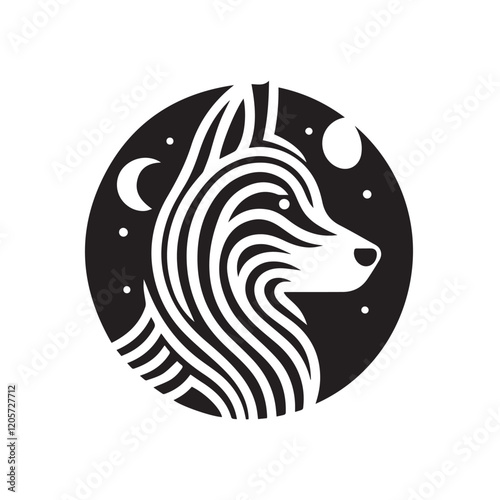 Alaskan Malamute Dog silhouette. Dog face Dog monogram, Breed of dogs

