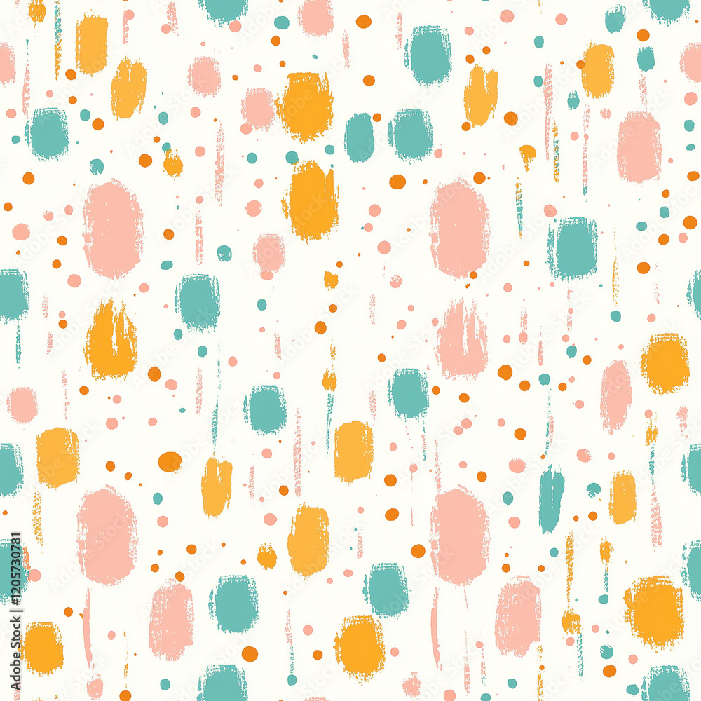 Seamless Colorful Abstract Background with Bold Dots and Brush Strokes for Creative Projects, Digital Art, and Print Design. Seamless Colorful Abstract Background with Bold Dots and Brush Strokes for Creative Projects, Digital Art, and Print Design.