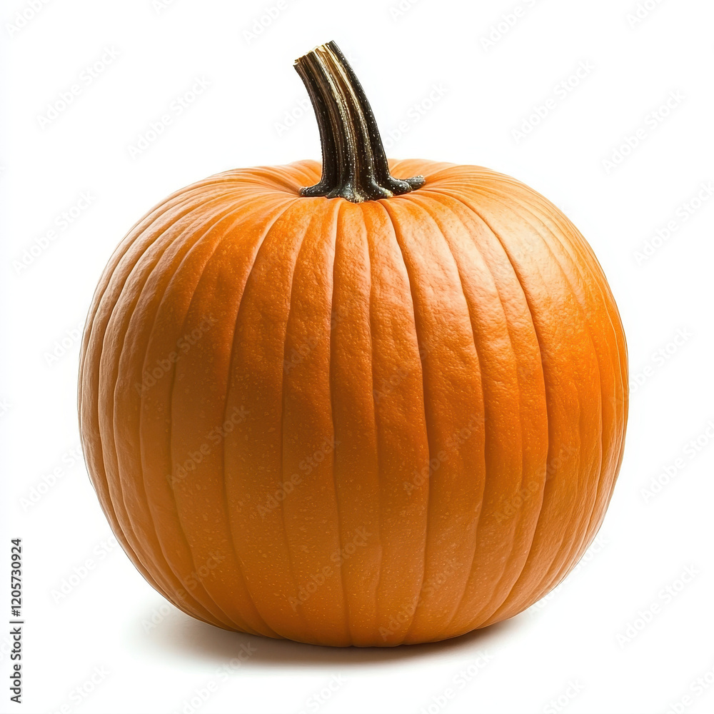 Obraz premium Fresh orange pumpkin with smooth surface and sturdy stem