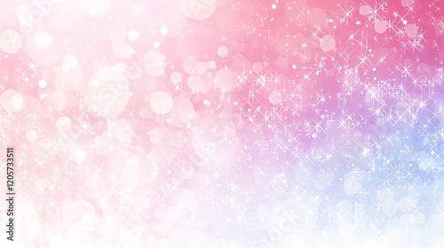 Abstract pink purple and blue gradient background with sparkling stars and bokeh effect